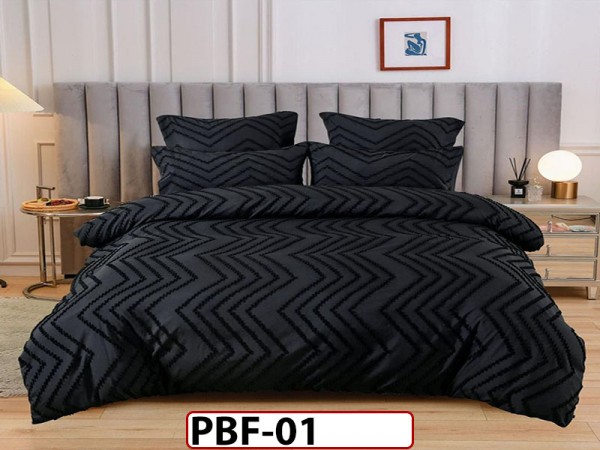 Lenjerie pat dublu din Bumbac Finetat cu Smocuri Brodate din 6 piese - PBF01 Lenjerie pat dublu din Bumbac Finetat cu Smocuri Brodate din 6 piese - PBF01