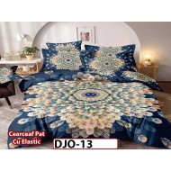 Lenjerie 3D din finet 4 piese 1 Persoana Cearceaf cu Elastec - DJO13