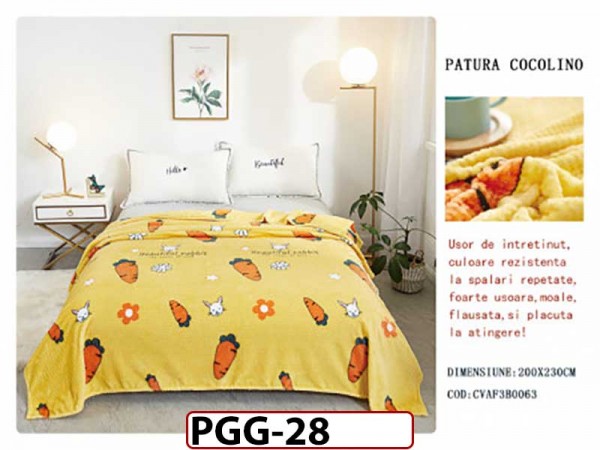 Patura Pufoasa Cocolino Grofata pentru pat dublu PGG28 Patura Pufoasa Cocolino Grofata pentru pat dublu PGG28