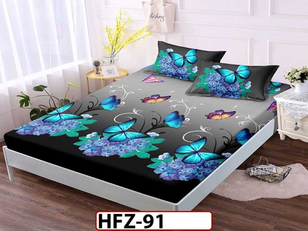 Husa de Pat din Finet + 2 Fete de Perne - Saltea 180x200 - Pat 2 Persoane - HFZ91 Husa de Pat din Finet + 2 Fete de Perne - Saltea 180x200 - Pat 2 Persoane - HFZ91