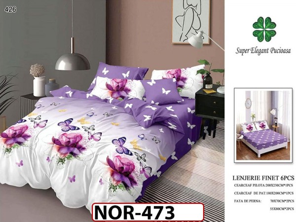 Lenjerie din finet 6 piese cu elastic - NOR473 Lenjerie din finet 6 piese cu elastic - NOR473