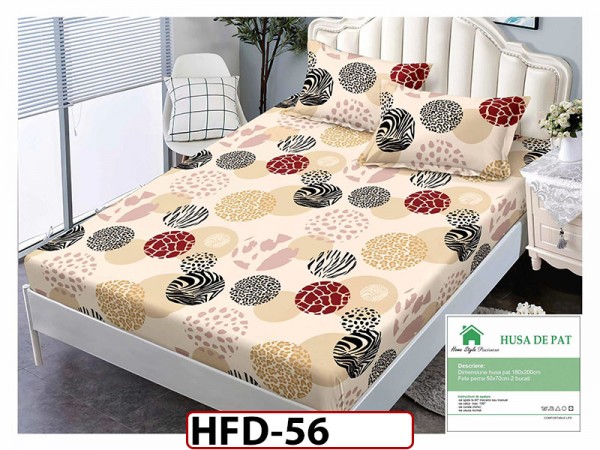 Husa de Pat din Finet + 2 Fete de Perne - Saltea 180x200 - Pat 2 Persoane - HFD56 Husa de Pat din Finet + 2 Fete de Perne - Saltea 180x200 - Pat 2 Persoane - HFD56