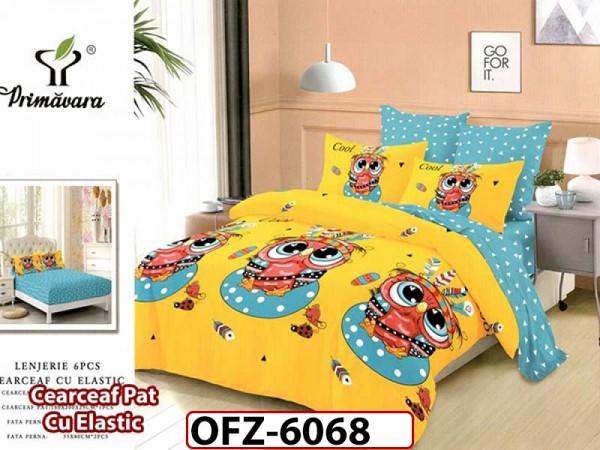 Lenjerie din finet 6 piese si cearsaf cu Elastic - OFZ6068 Lenjerie din finet 6 piese si cearsaf cu Elastic - OFZ6068
