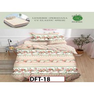 Lenjerie din finet 4 piese 1 Persoana Cearceaf cu Elastec - DFT18
