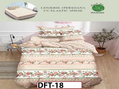 Lenjerie din finet 4 piese 1 Persoana Cearceaf cu Elastec - DFT18 Lenjerie din finet 4 piese 1 Persoana Cearceaf cu Elastec - DFT18