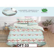 Lenjerie din finet 4 piese 1 Persoana Cearceaf cu Elastec - DFT33