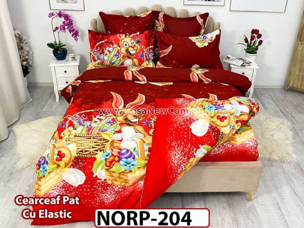 Lenjerie din finet 6 piese si cearceaf cu Elastic - NORP204 Lenjerie din finet 6 piese si cearceaf cu Elastic - NORP204
