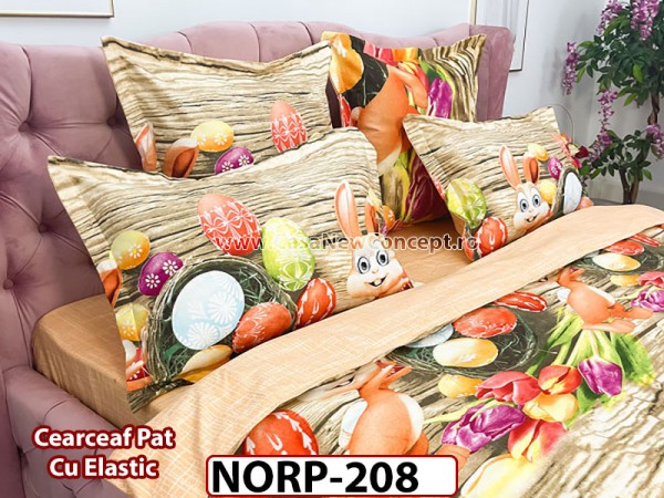 Lenjerie din finet 6 piese si cearceaf cu Elastic - NORP208 Lenjerie din finet 6 piese si cearceaf cu Elastic - NORP208