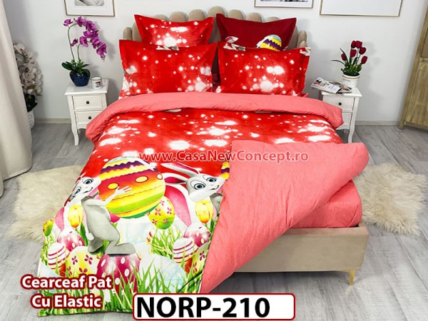 Lenjerie din finet 6 piese si cearceaf cu Elastic - NORP210 Lenjerie din finet 6 piese si cearceaf cu Elastic - NORP210