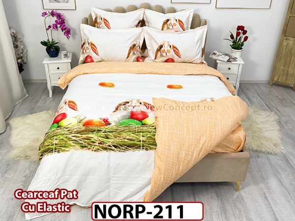 Lenjerie din finet 6 piese si cearceaf cu Elastic - NORP211 Lenjerie din finet 6 piese si cearceaf cu Elastic - NORP211