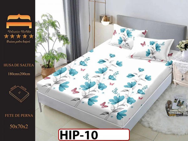 Husa de Pat din Finet + 2 Fete de Perne - Saltea 180x200 - Pat 2 Persoane - HIP10 Husa de Pat din Finet + 2 Fete de Perne - Saltea 180x200 - Pat 2 Persoane - HIP10