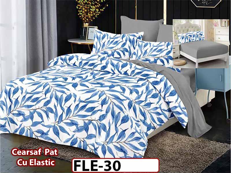 Lenjerie din finet 6 piese si cearceaf cu elastic - FLE30