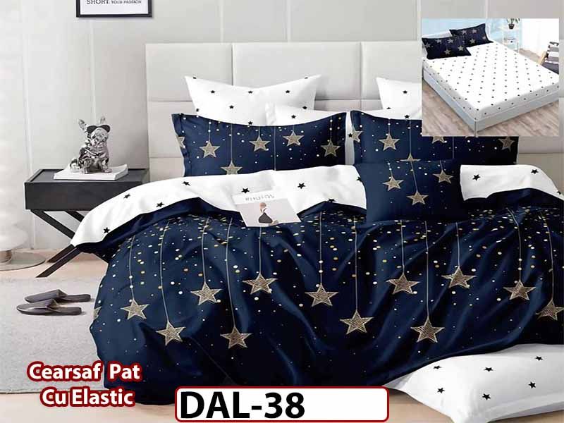 Lenjerie din finet cu 6 piese si cearceaf cu Elastic - DAL38