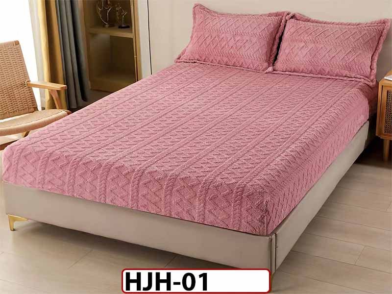 Husa Saltea Tip Tricotaj + 2 Fete de Perne - 180x200 - cocolino - HJH01