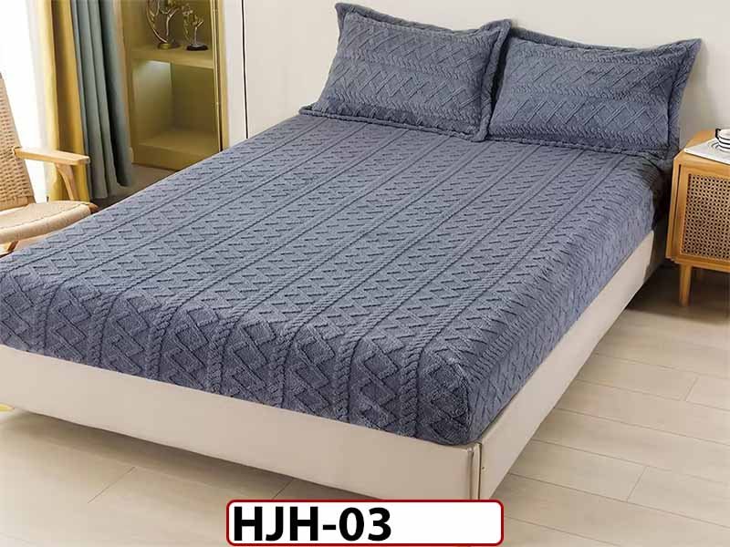 Husa Saltea Tip Tricotaj + 2 Fete de Perne - 180x200 - cocolino - HJH03