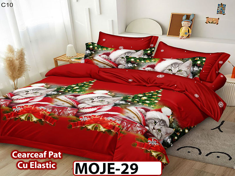 Lenjerie din finet  6 piese si cearceaf cu elastic - MOJE29