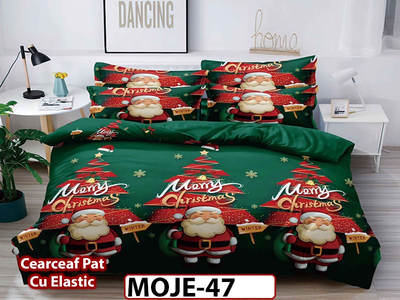 Lenjerie din finet 6 piese si cearceaf cu elastic - MOJE47