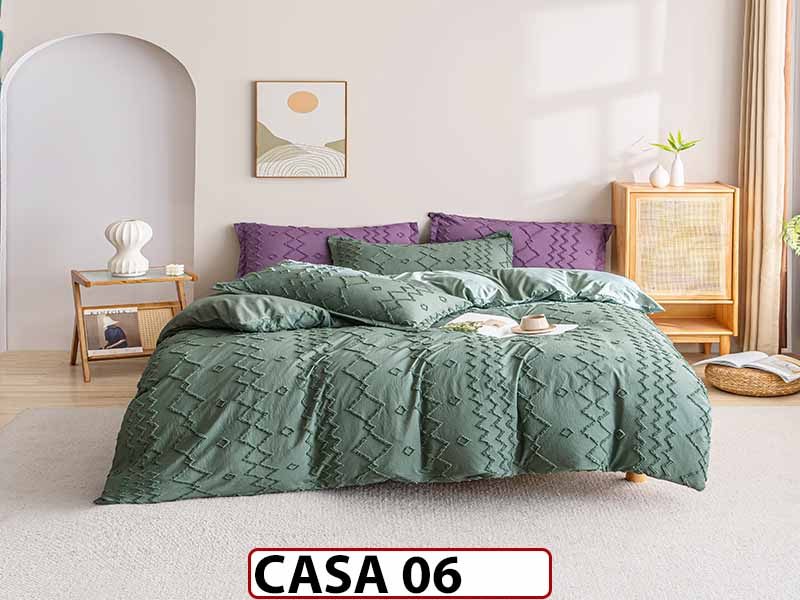 Lenjerie din Bumbac Satinat cu Elastic si Broderie cu 4 Piese - CASA06