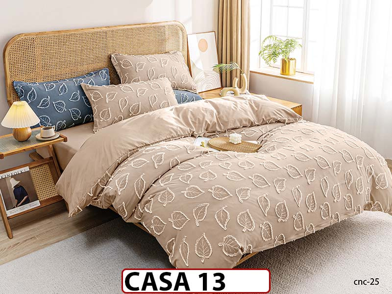 Lenjerie din Bumbac Satinat cu Elastic si Broderie cu 4 Piese - CASA13