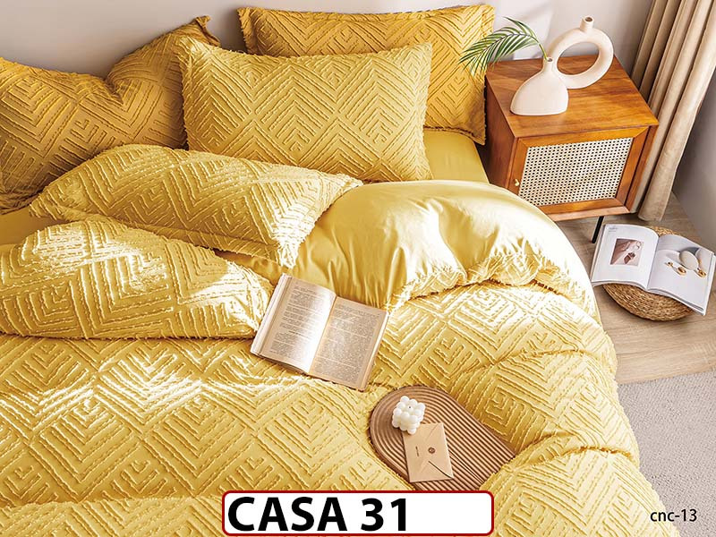 Lenjerie din Bumbac Satinat cu Elastic si Broderie cu 4 Piese - CASA31