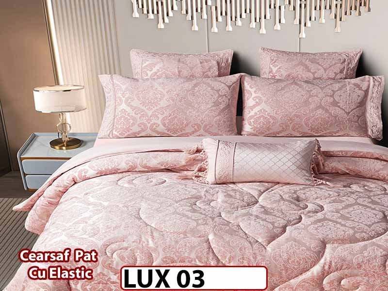 Lenjerie Jacquard din Bumbac cu Pilota cu 7 Piese - LUX03