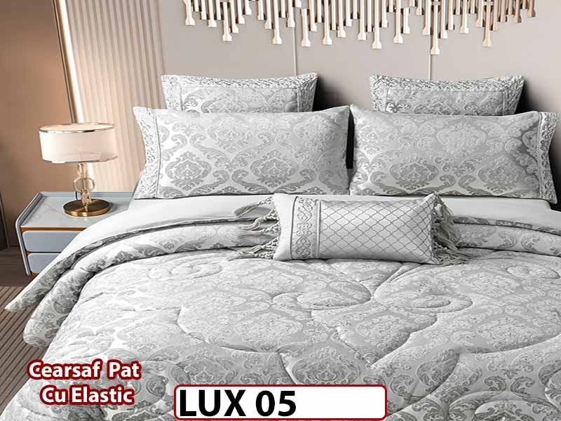 Lenjerie Jacquard din Bumbac cu Pilota cu 7 Piese - LUX05