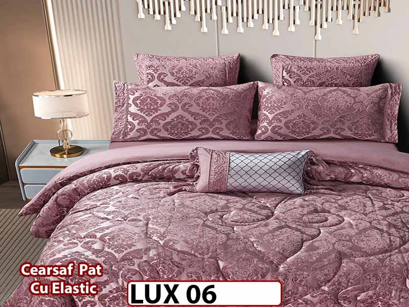 Lenjerie Jacquard din Bumbac cu Pilota cu 7 Piese - LUX06