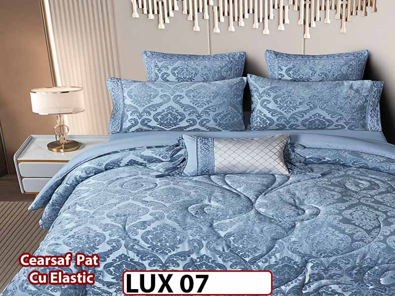 Lenjerie Jacquard din Bumbac cu Pilota cu 7 Piese - LUX07