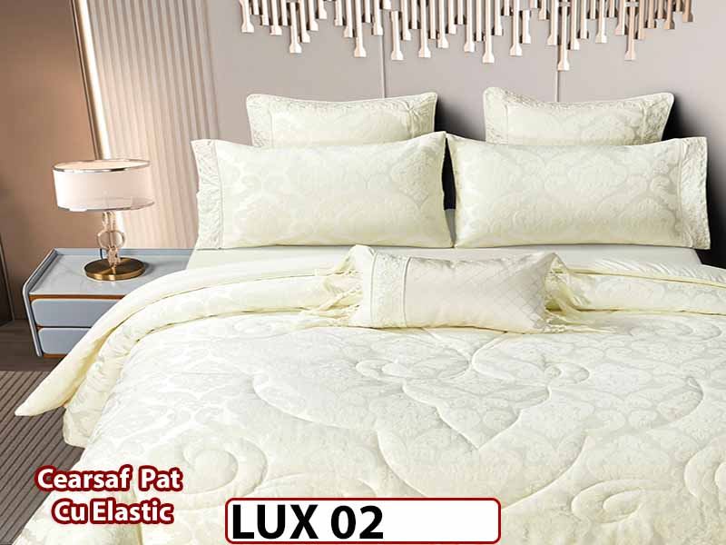 Lenjerie Jacquard din Bumbac cu Pilota cu 7 Piese - LUX02