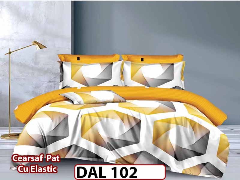 Lenjerie din finet cu 6 piese si cearceaf cu Elastic - DAL102