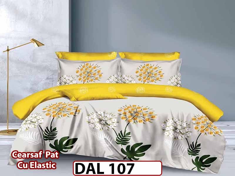 Lenjerie din finet cu 6 piese si cearceaf cu Elastic - DAL107