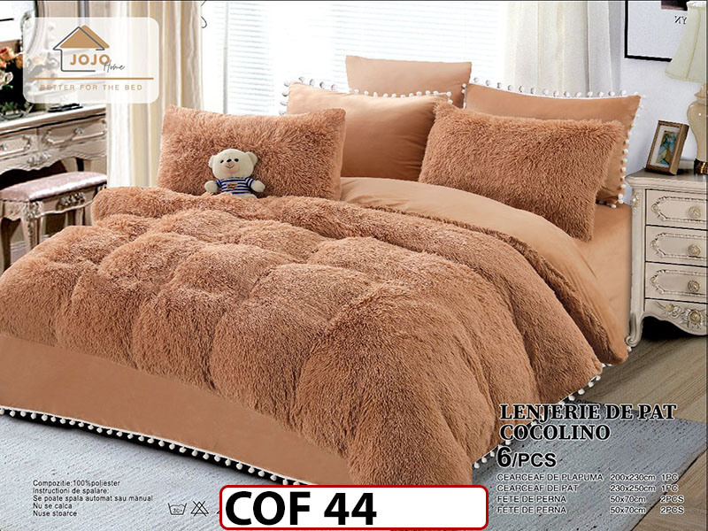 Lenjerie Cocolino Fluffy Pufoasa -Pat De 2 Persoane cu 6 piese - COF44