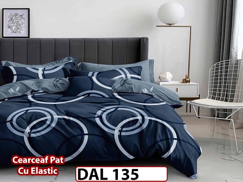 Lenjerie din finet cu 6 piese si cearceaf cu Elastic - DAL135