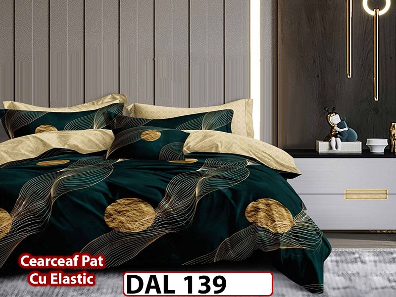 Lenjerie din finet cu 6 piese si cearceaf cu Elastic - DAL139