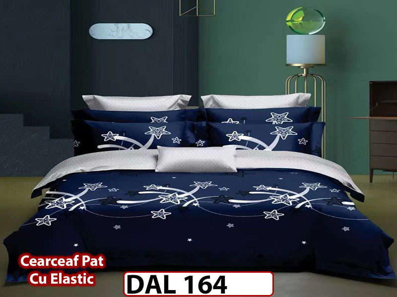 Lenjerie din finet cu 6 piese si cearceaf cu Elastic - DAL164