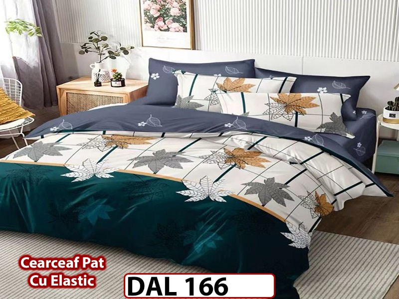 Lenjerie din finet cu 6 piese si cearceaf cu Elastic - DAL166