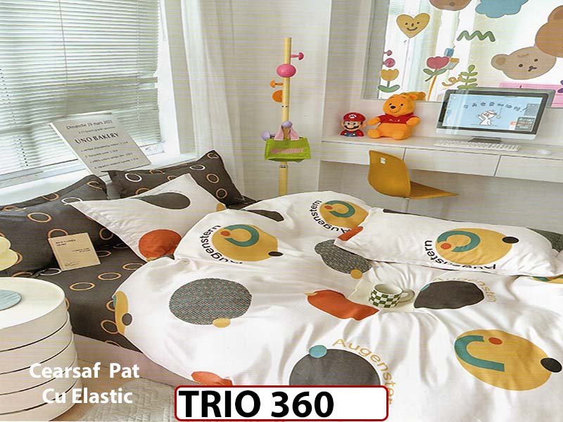 Lenjerie din FINET cu  6 piese cu cearceaf elastic - TRIO360