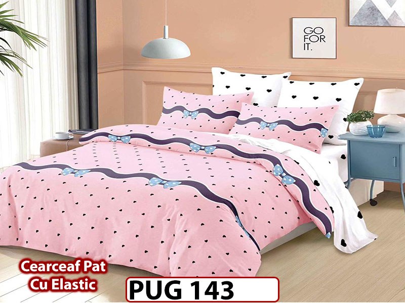 Lenjerie din finet 6 piese si cearceaf cu Elastic - PUG143