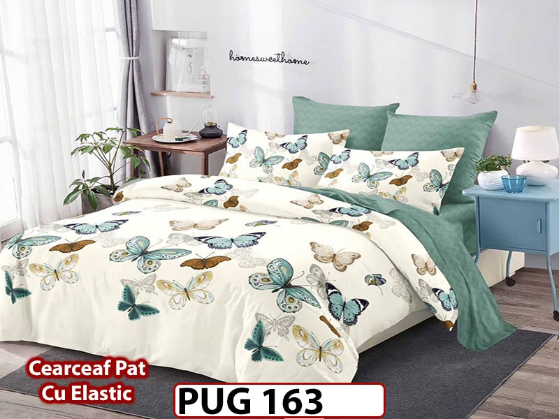 Lenjerie din finet 6 piese si cearceaf cu Elastic - PUG163