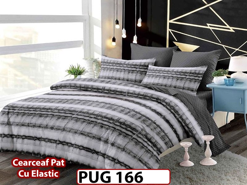 Lenjerie din finet 6 piese si cearceaf cu Elastic - PUG166