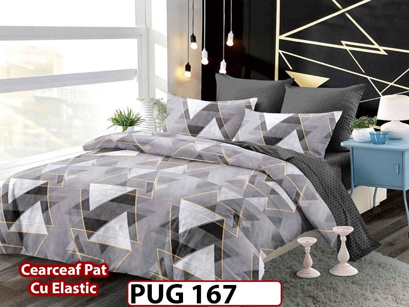 Lenjerie din finet 6 piese si cearceaf cu Elastic - PUG167