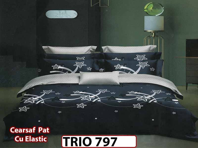 Lenjerie din finet 6 piese cearceaf cu elastic - TRIO797