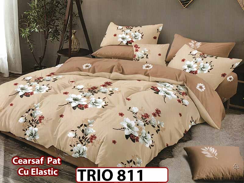 Lenjerie din finet 6 piese cearceaf cu elastic - TRIO811