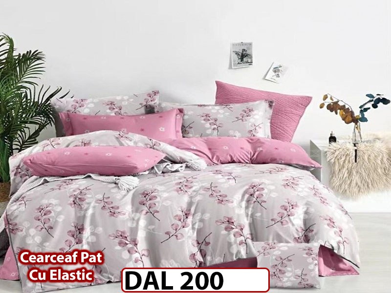 Lenjerie din finet cu 6 piese si cearceaf cu Elastic - DAL200