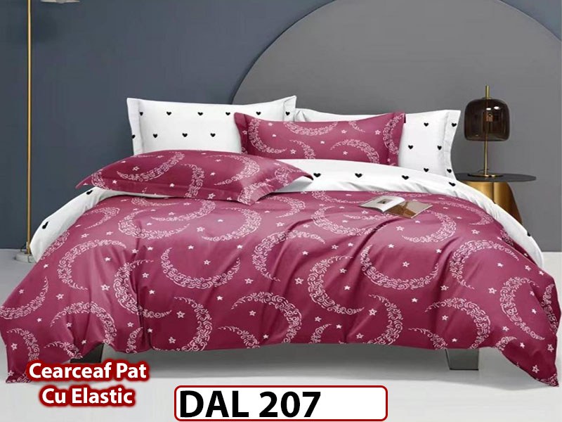 Lenjerie din finet cu 6 piese si cearceaf cu Elastic - DAL207