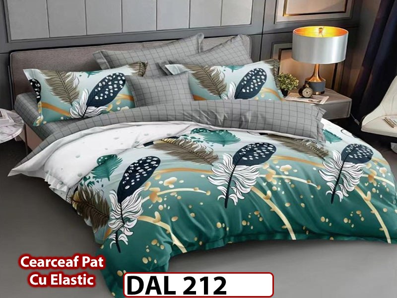 Lenjerie din finet cu 6 piese si cearceaf cu Elastic - DAL212