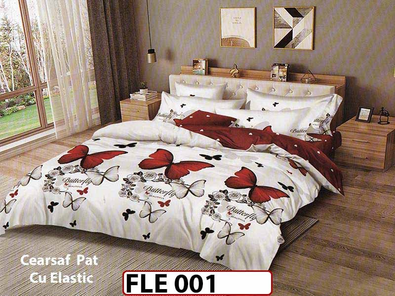 Lenjerie din finet 6 piese si cearceaf cu elastic - FLE001