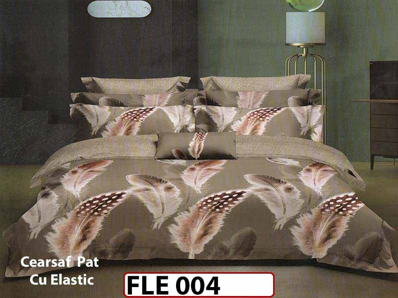 Lenjerie din finet 6 piese si cearceaf cu elastic - FLE004