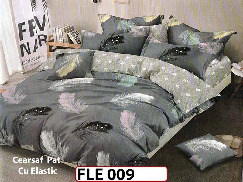 Lenjerie din finet 6 piese si cearceaf cu elastic - FLE009