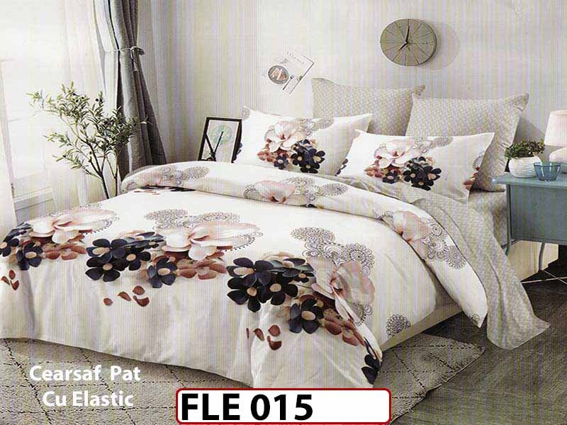 Lenjerie din finet 6 piese si cearceaf cu elastic - FLE015